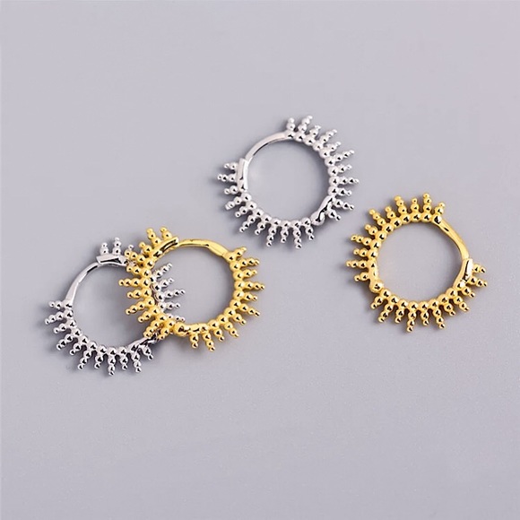 ⚜️[𝟯/$𝟭𝟴]⚜️NEW Solar Copper Hoop Earrings - Picture 4 of 9